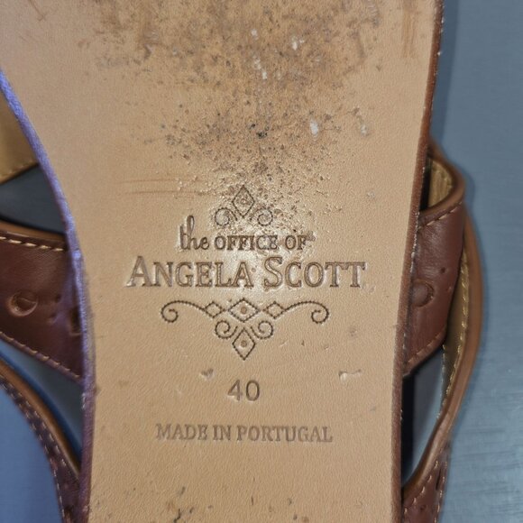 The Office Of Angela Scott Brown Leather Womens Sandals With Dust Bag Size 40 - Picture 11 of 11